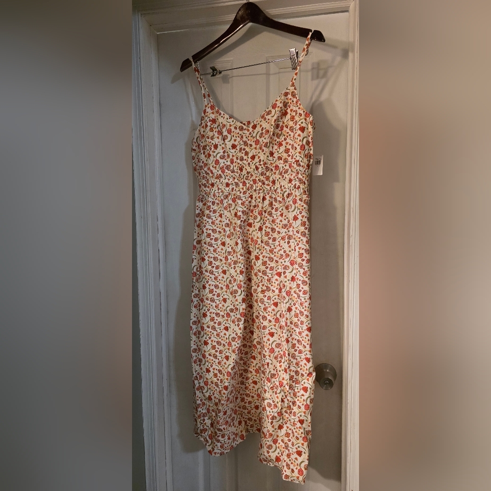 Old Navy Floral Midi Dress - Red and Cream - Picture 4 of 5